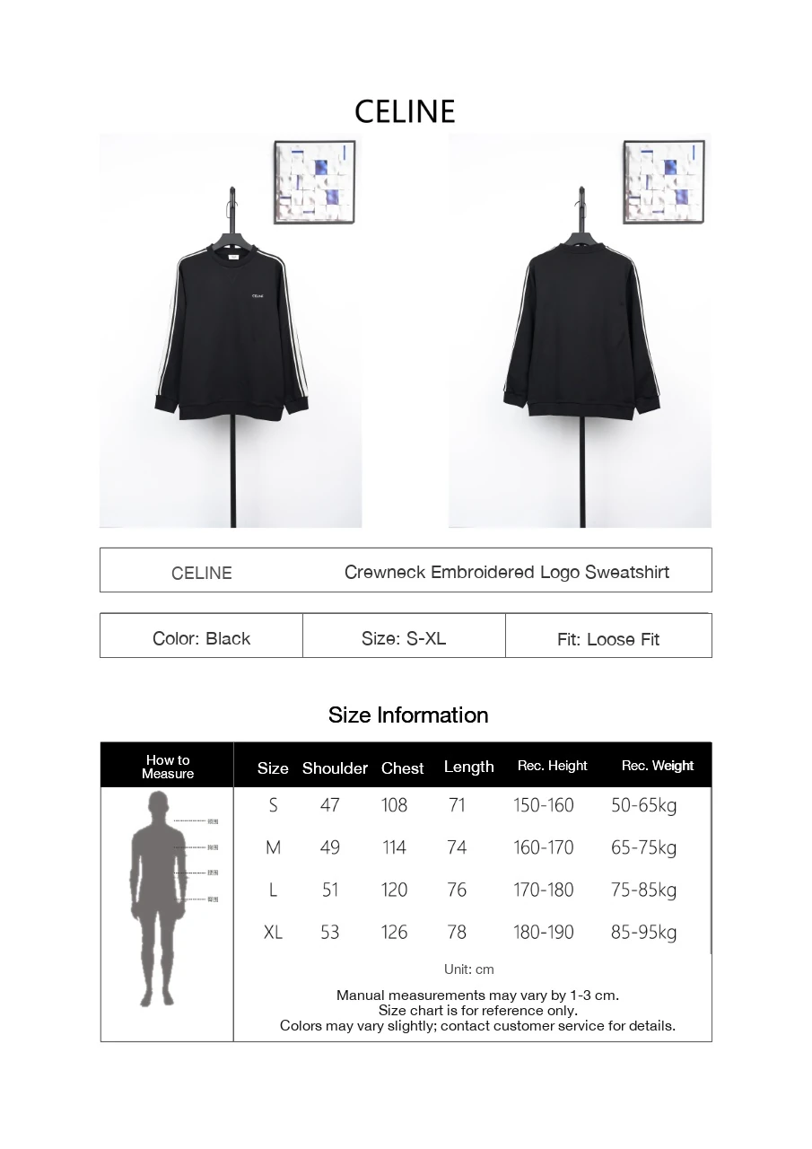 CELINE Black Logo Tape Crewneck Sweatshirt product photo from LabelPicks