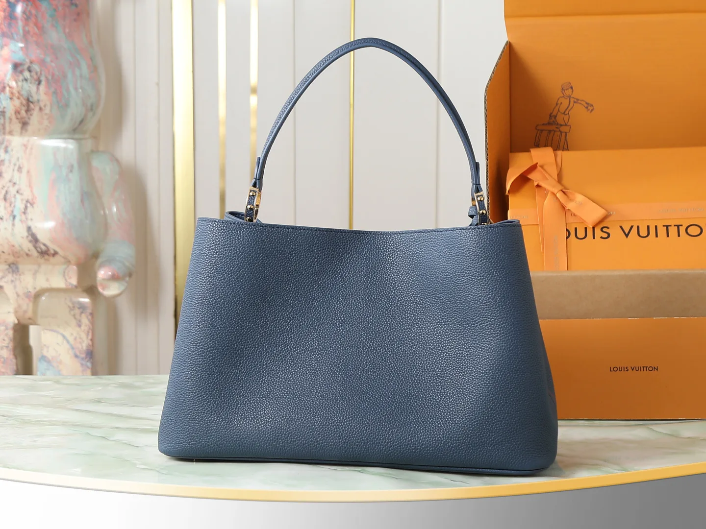 Louis Vuitton Capucines Blue Calfskin Top Handle Bag product photo from LabelPicks