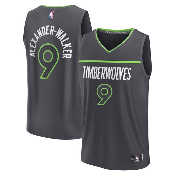 Nickeil Alexander-Walker Minnesota Timberwolves  Youth Fast Break Replica Player Jersey - Statement Edition - Black