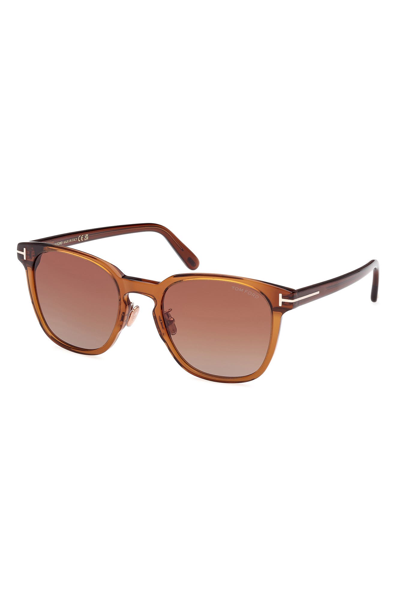 TOM FORD 56mm Gradient Round Sunglasses