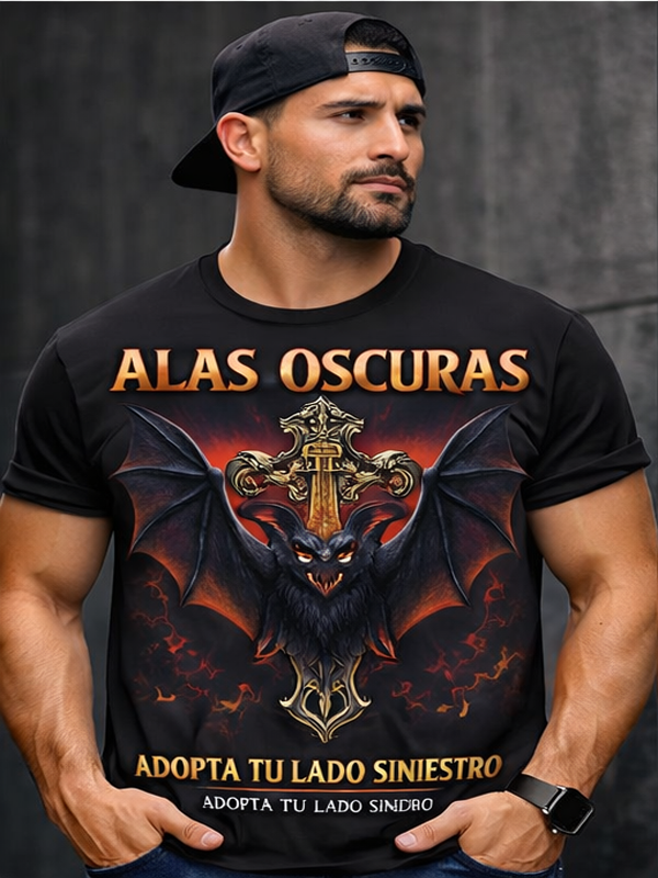 Remera Alas Oscuras – Murciélago & Cruz Gótica