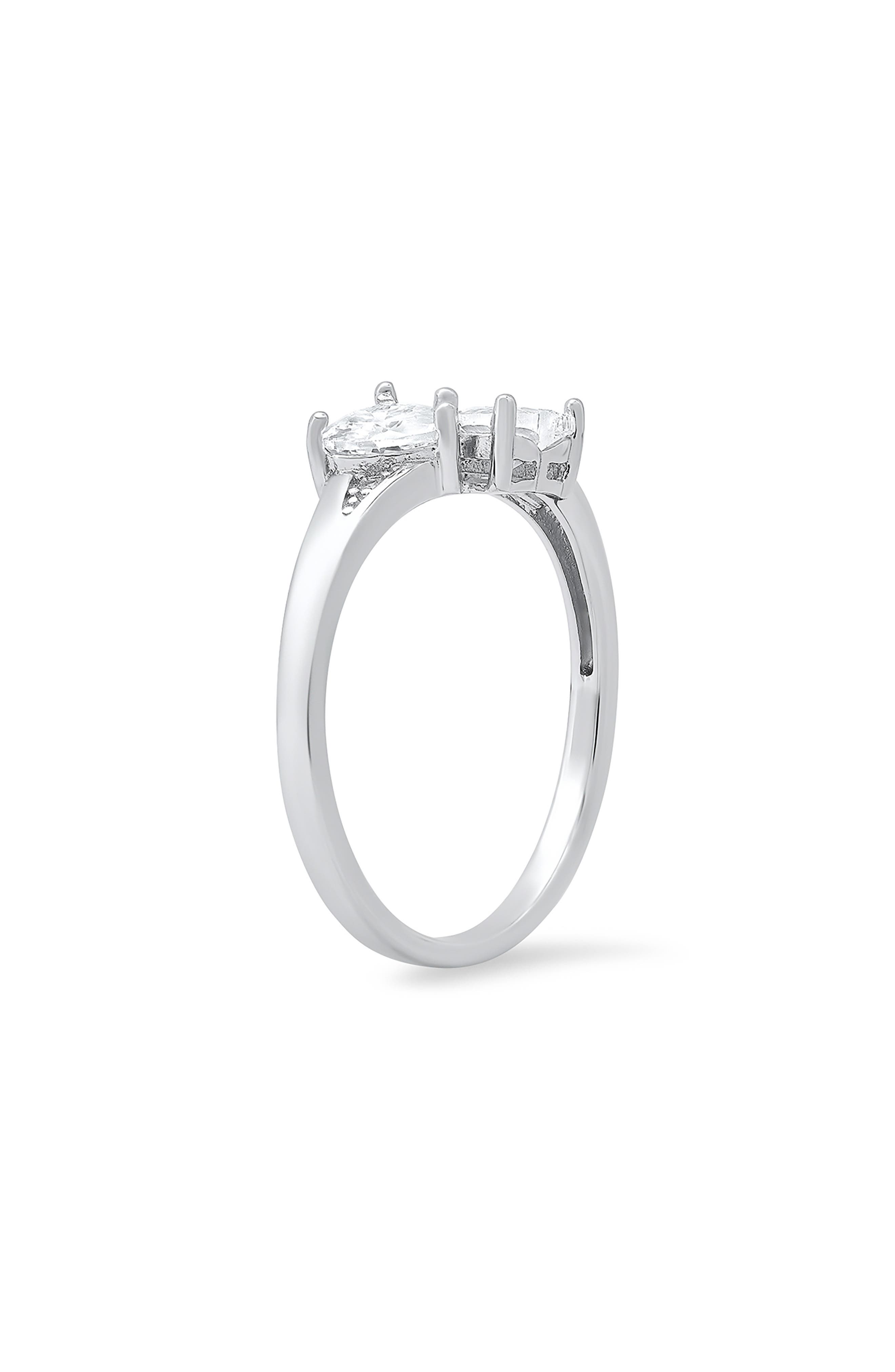 Queen Jewels Sterling Silver Double Heart Cubic Zirconia Ring