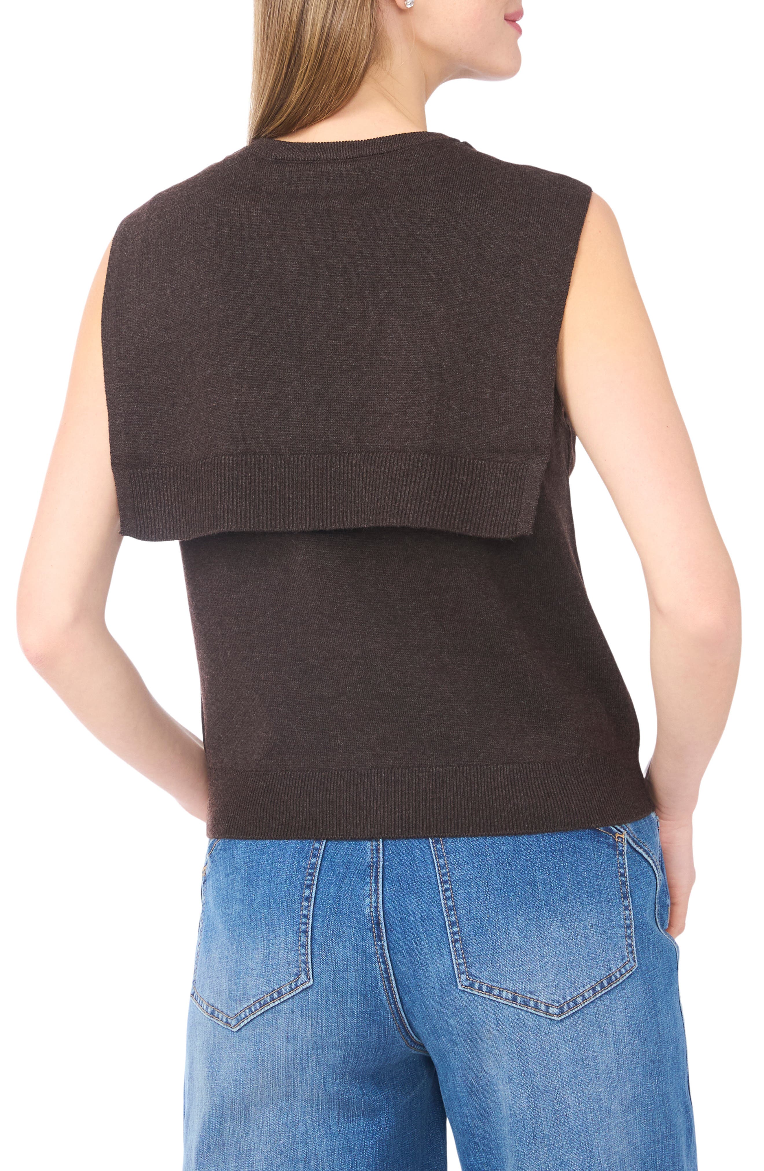 Halogen® Tie Shoulder Sleeveless Sweater
