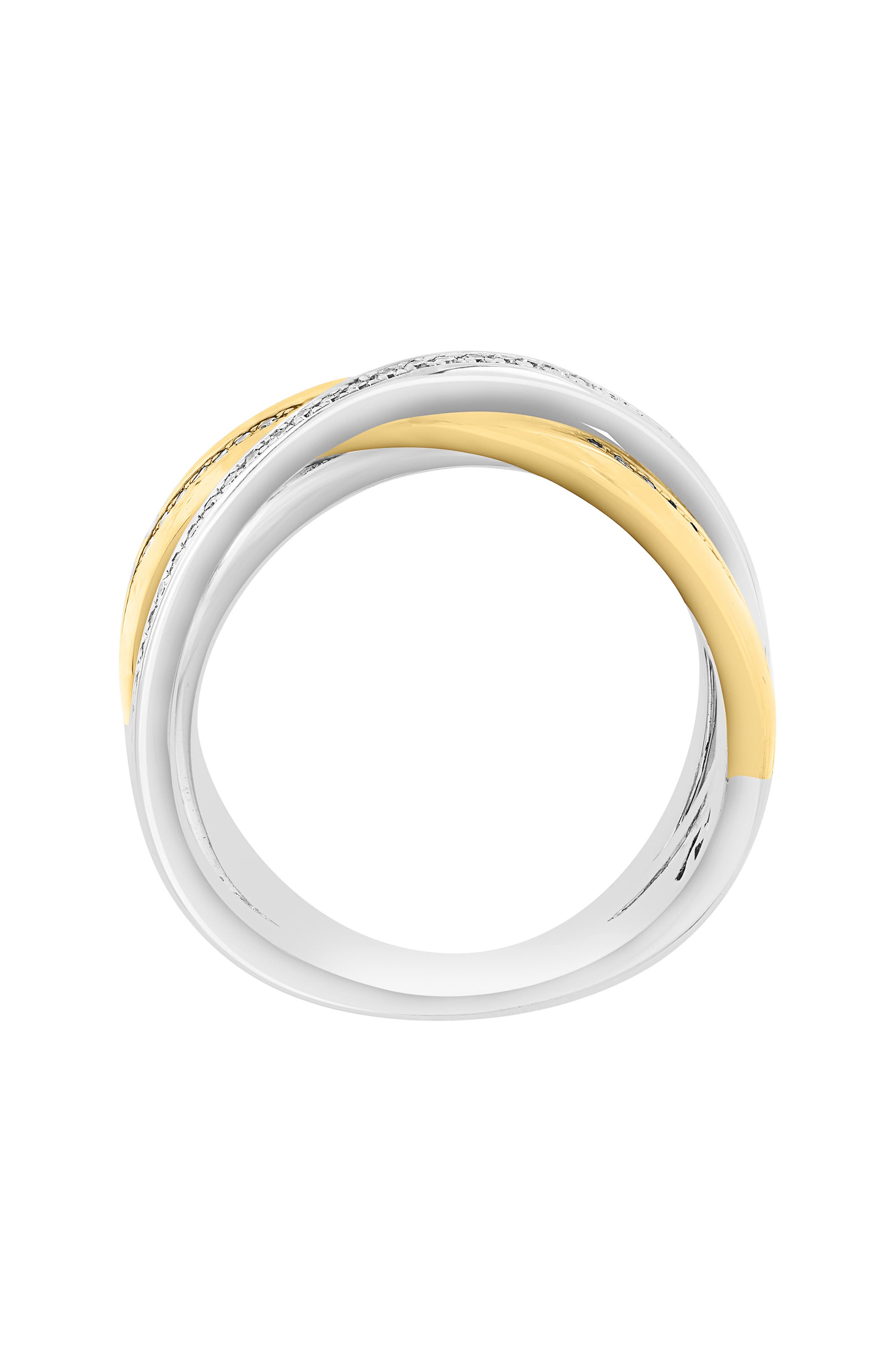 EFFY Two-Tone Diamond Crisscrossing Band Ring