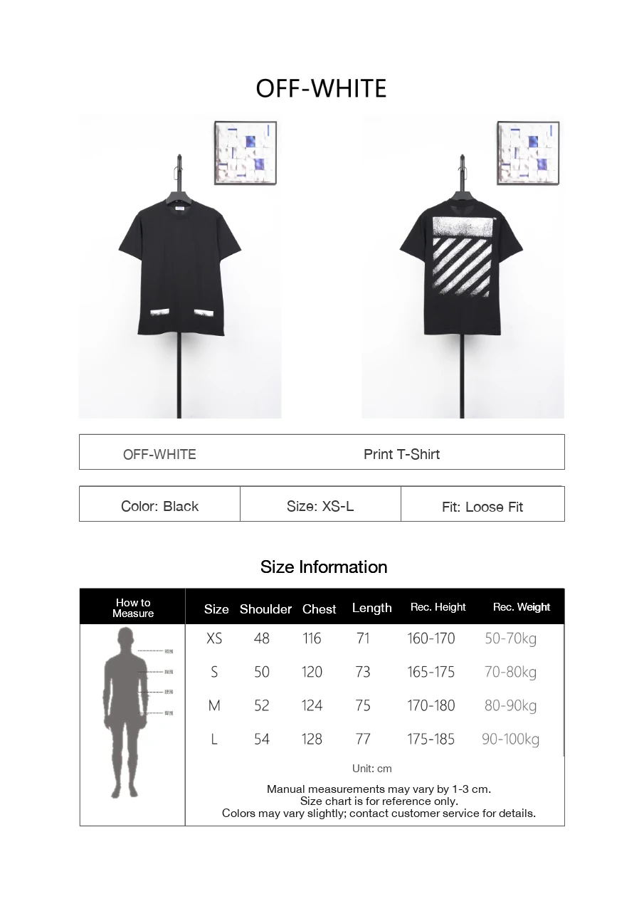 Off-White Black Spray Stripe Graphic T-Shirt product photo from LabelPicks