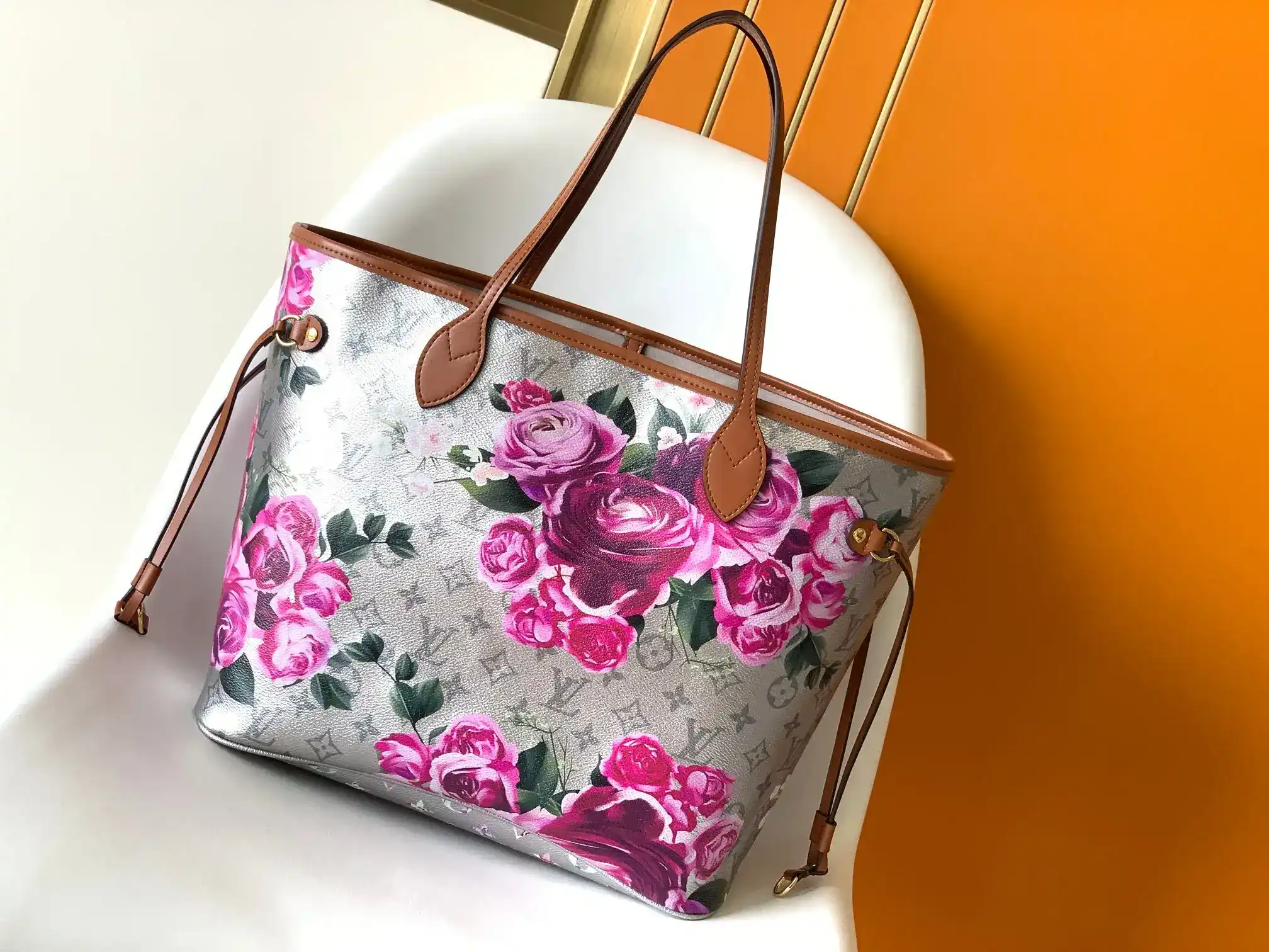 Louis Vuitton Neverfull Gold Calfskin Tote Bag product photo from LabelPicks
