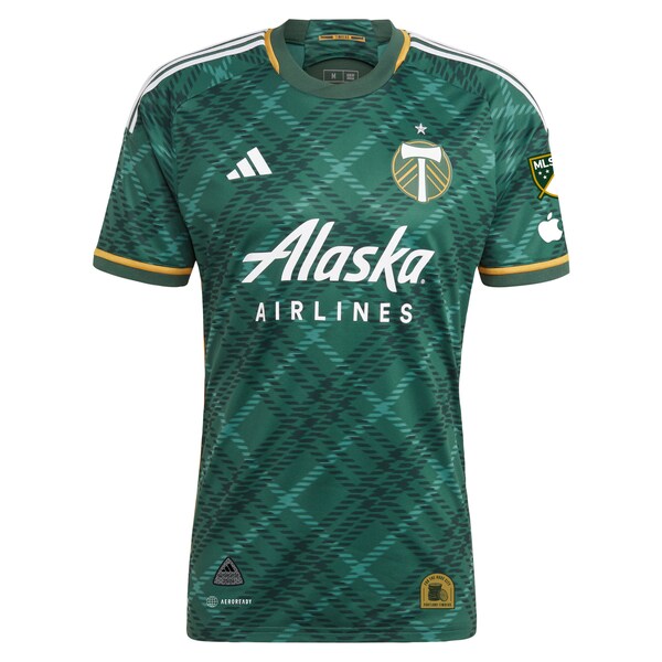 Portland Timbers adidas 2024 Portland Plaid Kit Authentic Custom Jersey - Green