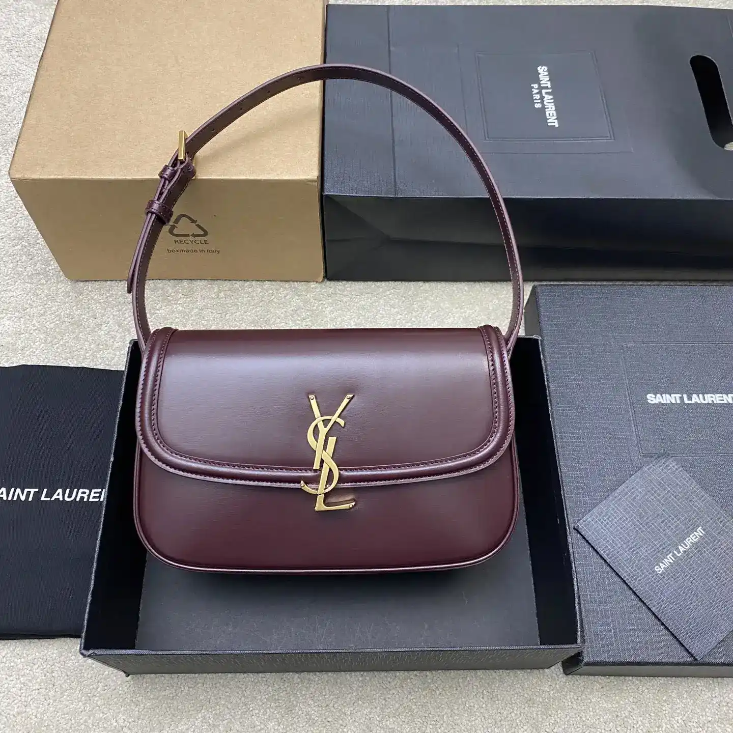 Saint Laurent Burgundy Lambskin Shoulder Bag product photo from LabelPicks