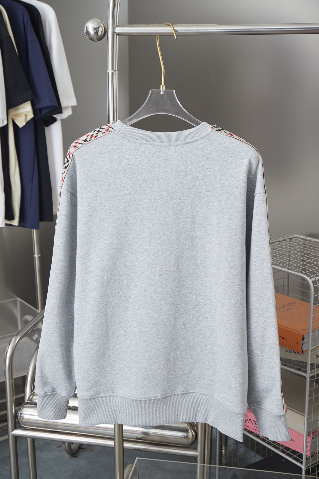 Plaid Web Warhorse Embroidered Long Sleeve Sweatshirt