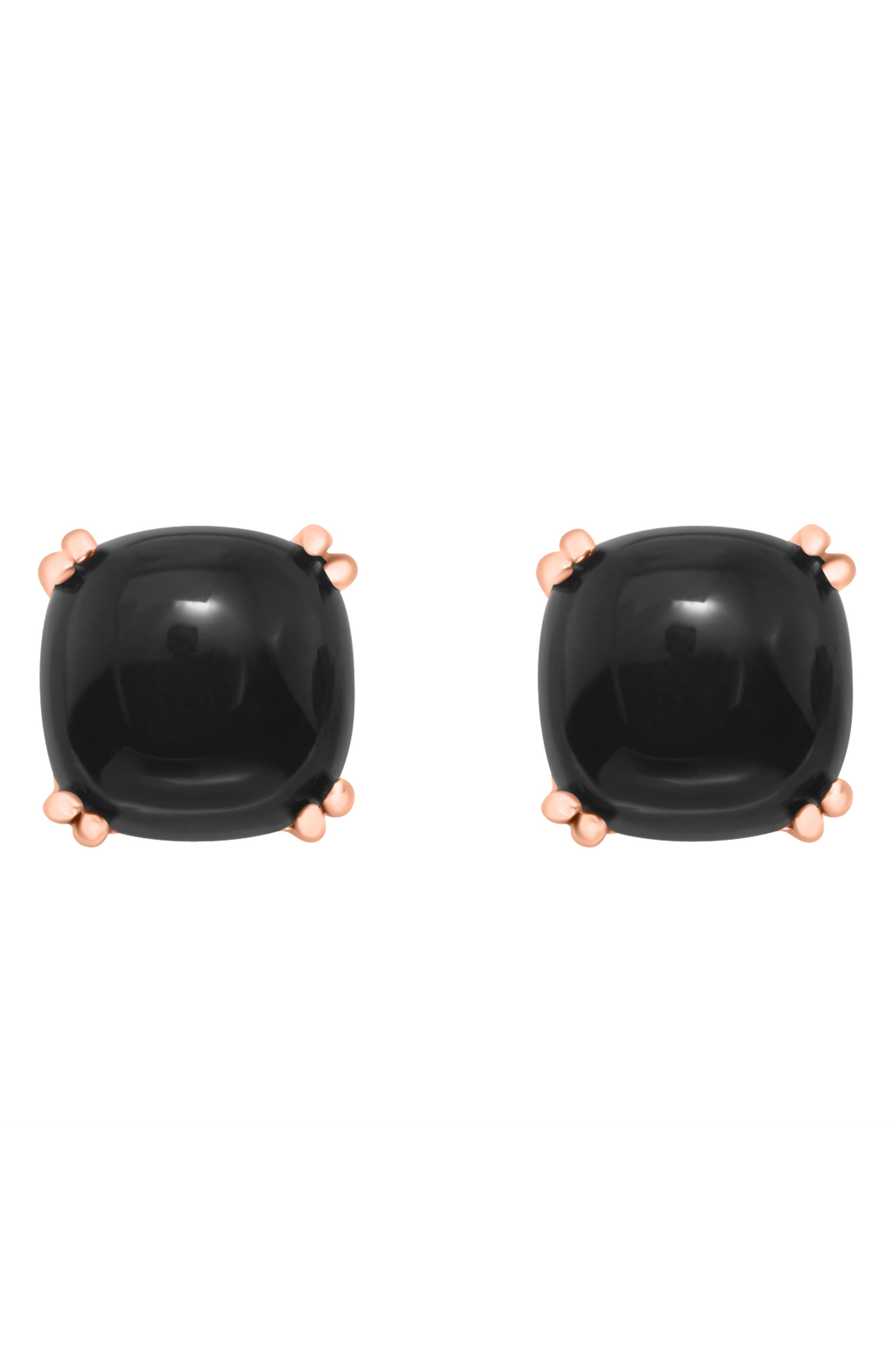 EFFY 14K Gold Onyx Cabochon Cushion Stud Earrings