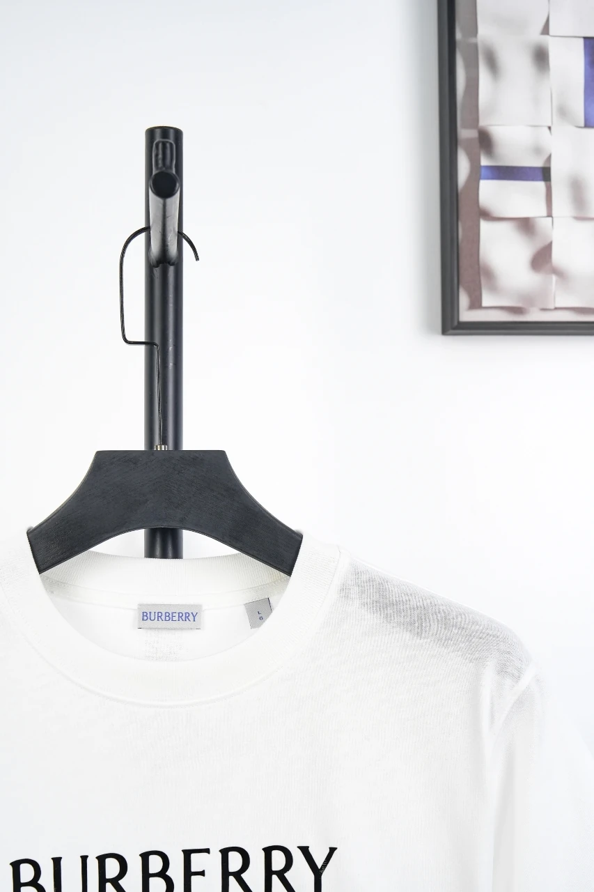 Burberry White Letter Print Cotton Crewneck T-Shirt product photo from LabelPicks