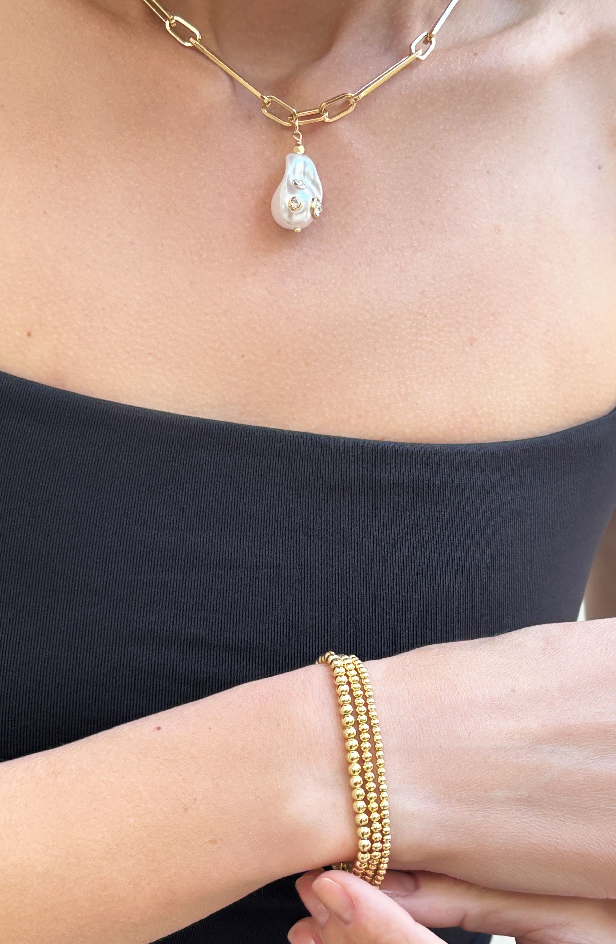Adornia Set of 3 Stretch Ball Bracelets