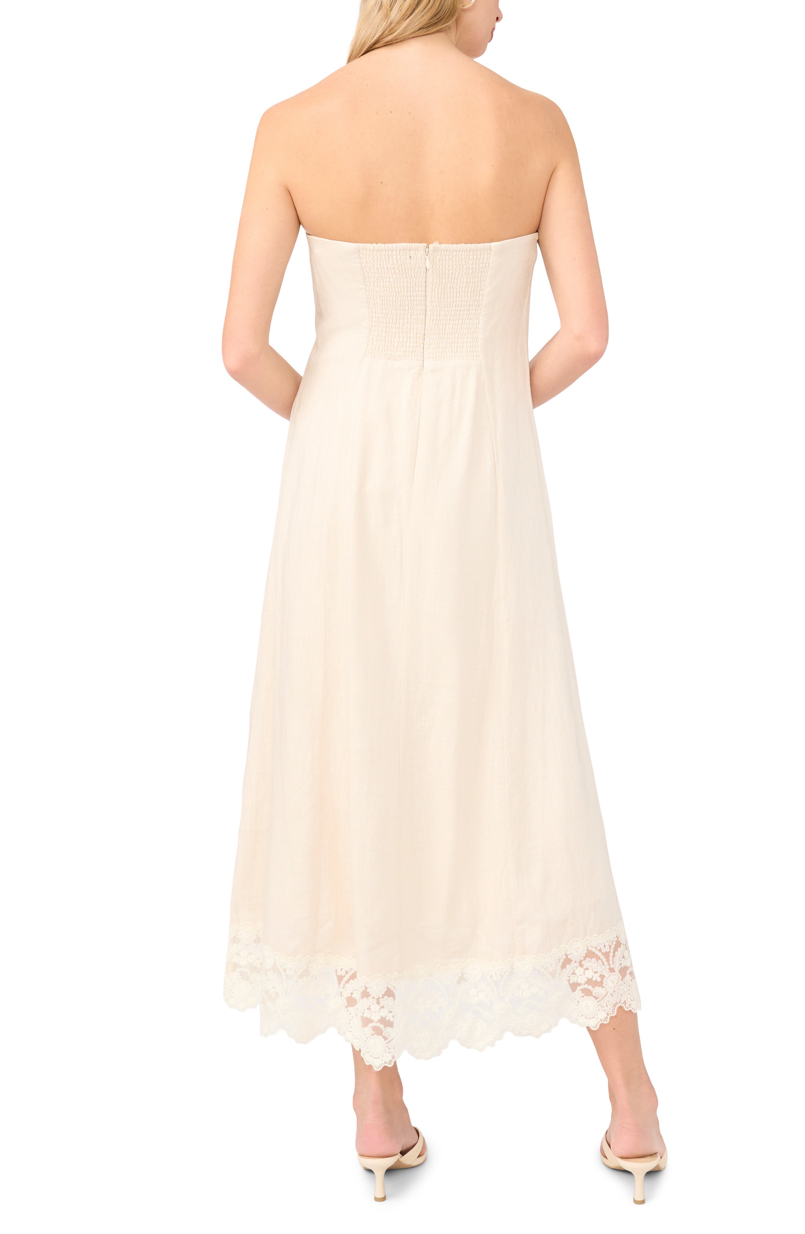 1.STATE Strapless Midi Dress