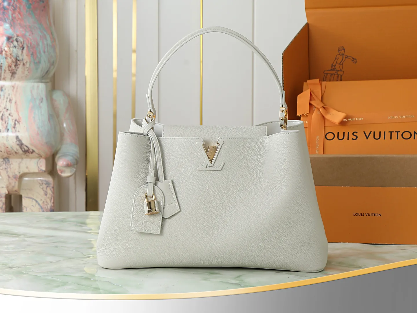 Louis Vuitton Capucines White Calfskin Top Handle Bag product photo from LabelPicks