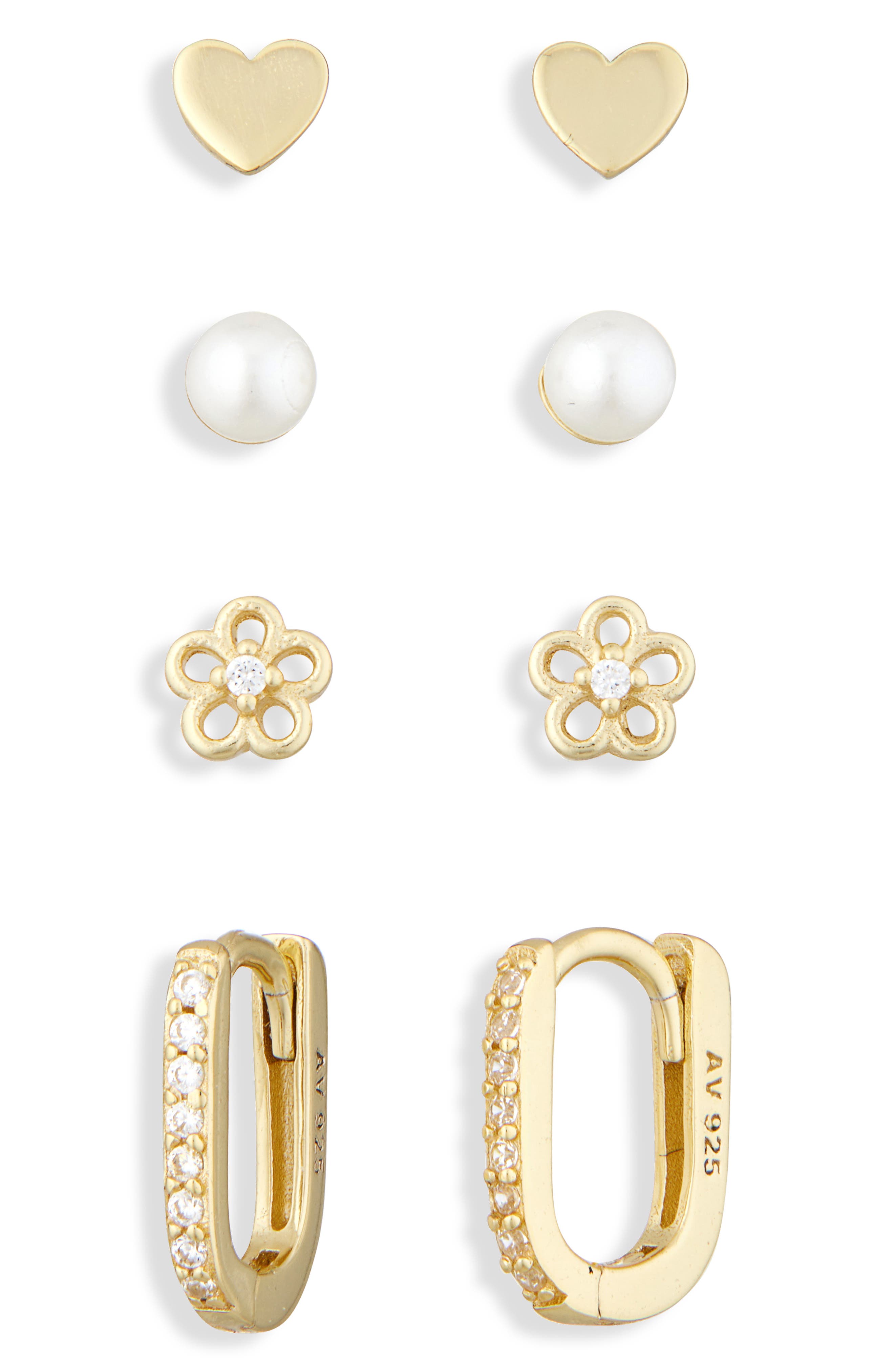 ARGENTO VIVO Pack of Four Spring Assorted Stud & Hoop Earrings