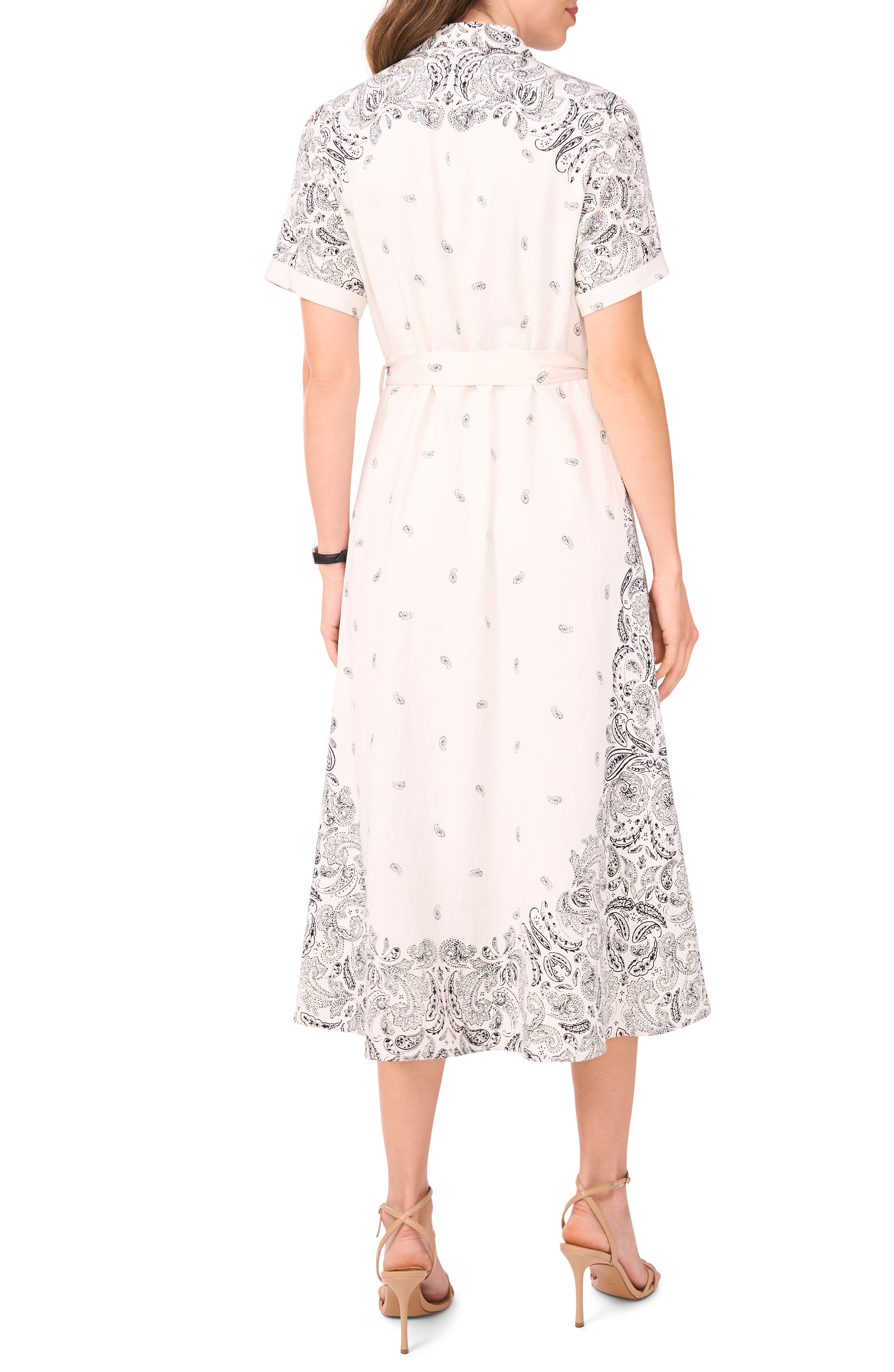 Halogen® Bandana Print Short Sleeve Shirtdress