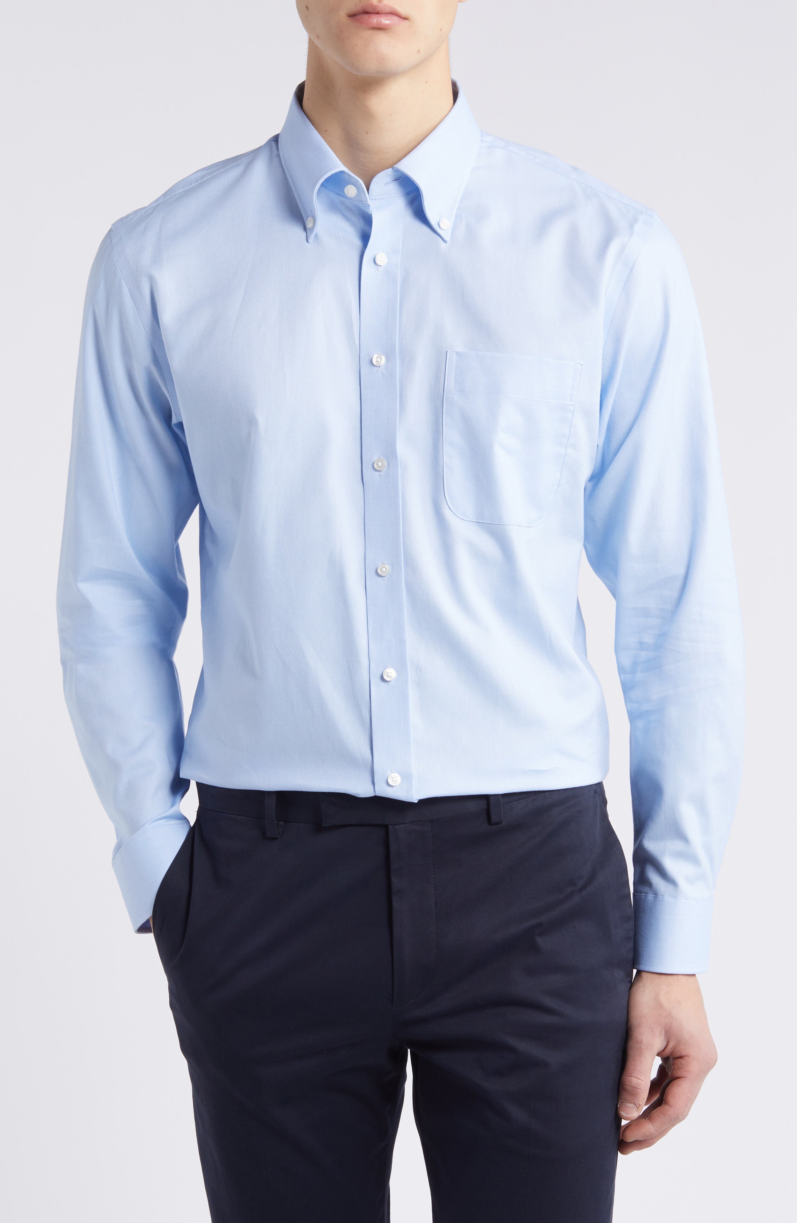 Nordstrom Trim Fit Royal Oxford Solid Dress Shirt