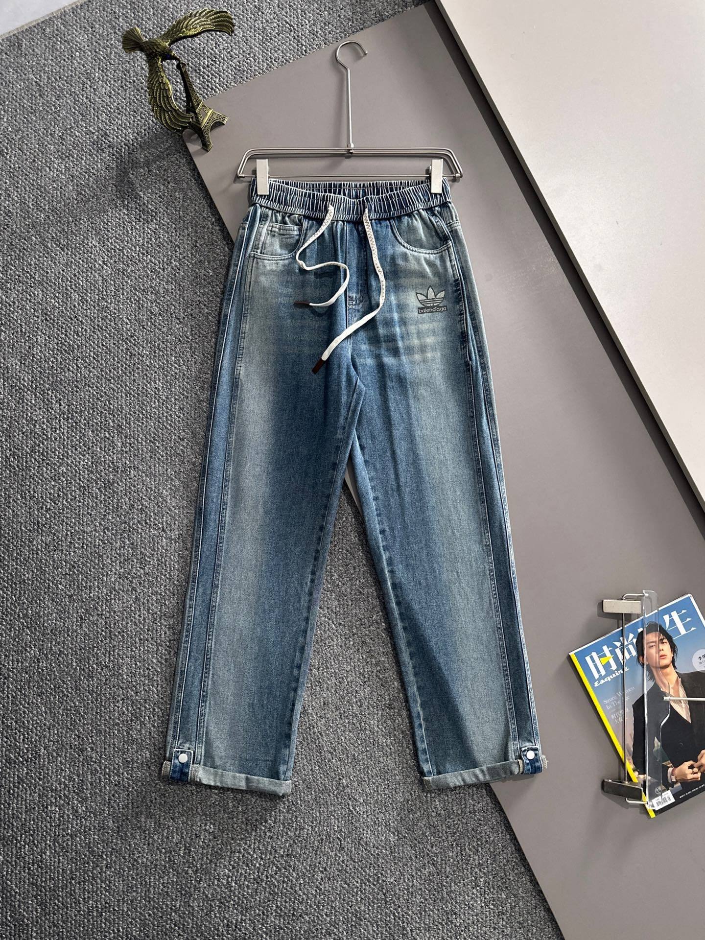 0430 New printed wash jeans