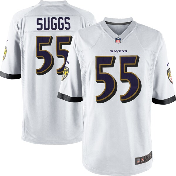 Youth Baltimore Ravens Terrell Suggs Nike White Game Jersey