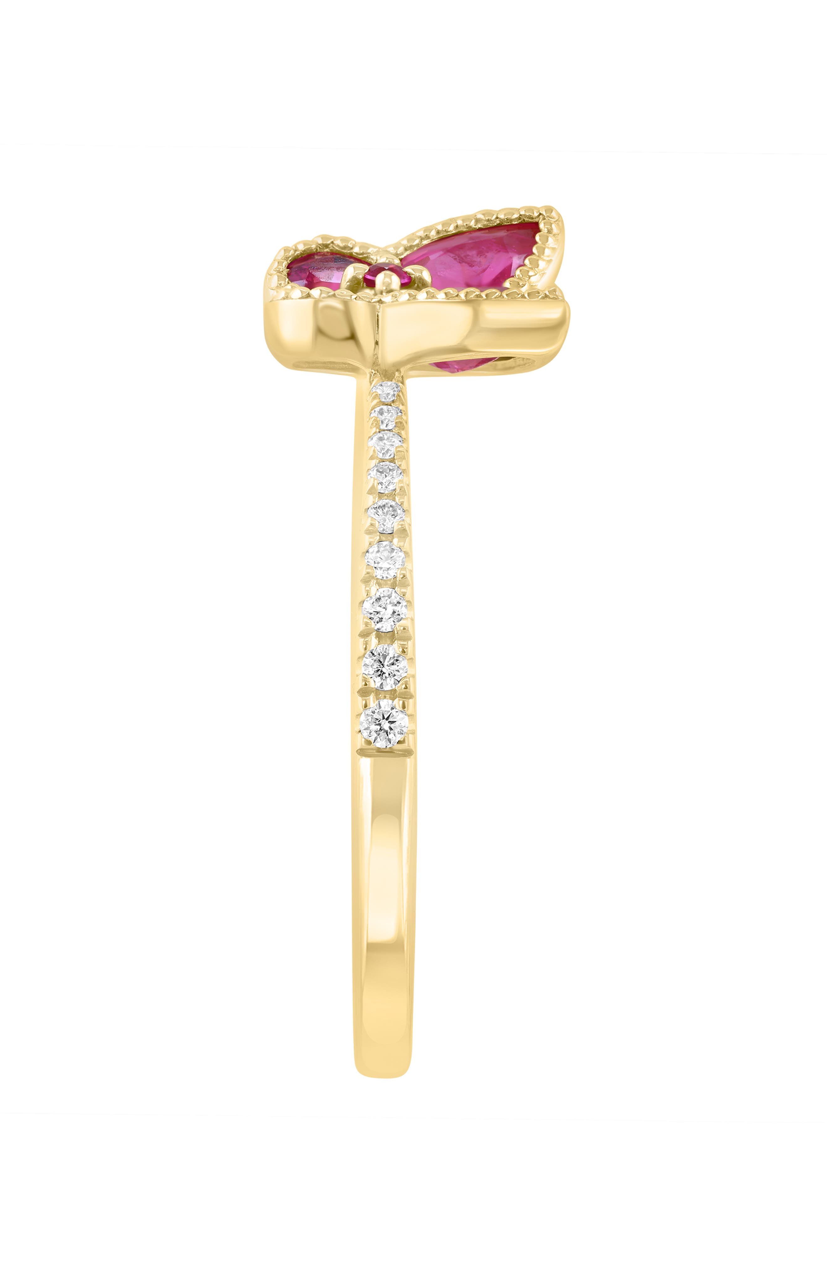 EFFY Diamond & Ruby Butterfly Ring