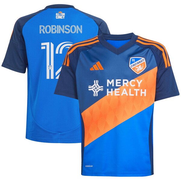 Miles Robinson FC Cincinnati adidas Youth 2025 Orange and Blue Legacy Kit Replica Player Jersey - Blue