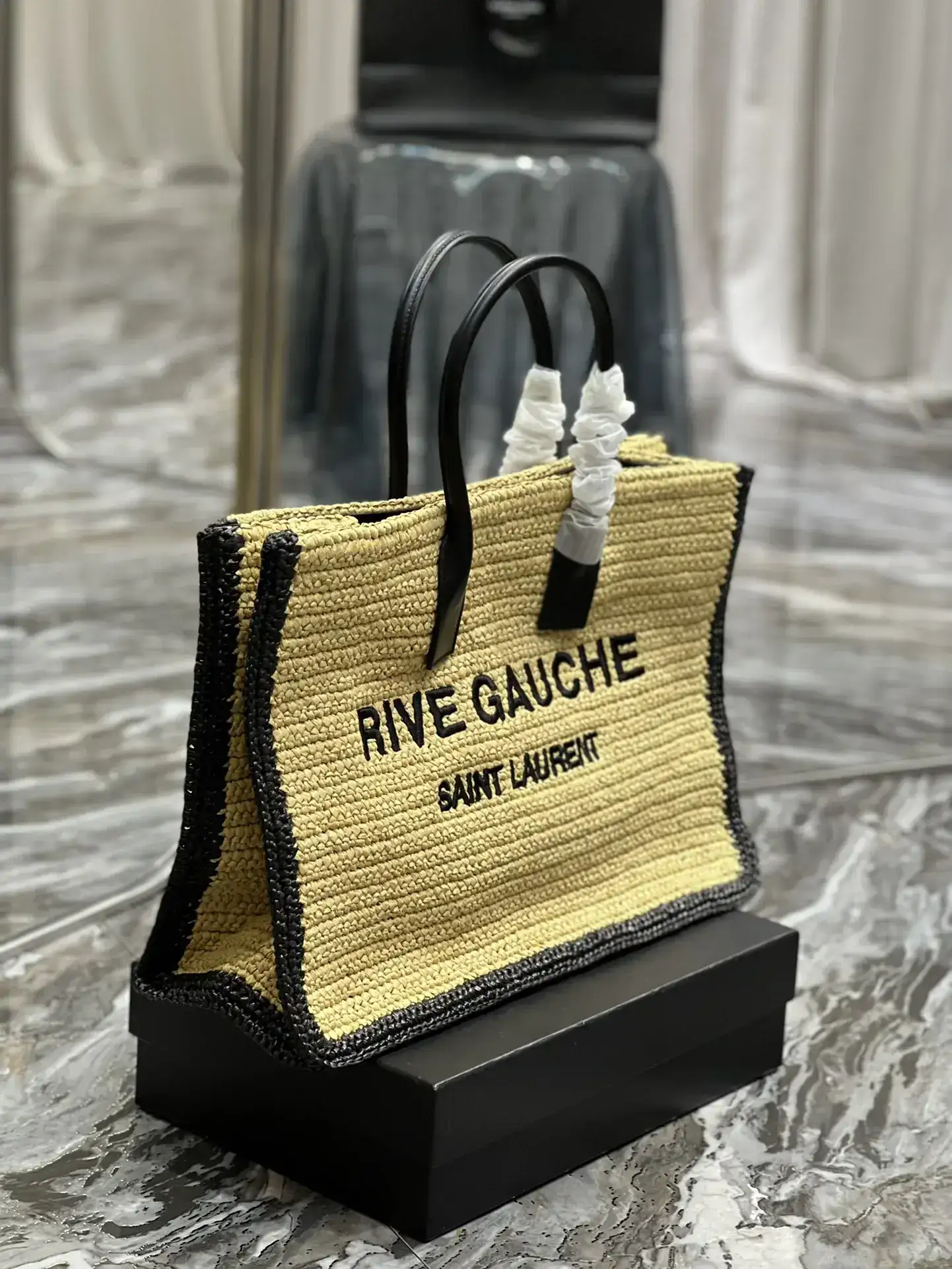 Saint Laurent Straw Woven Tote Bag product photo from LabelPicks