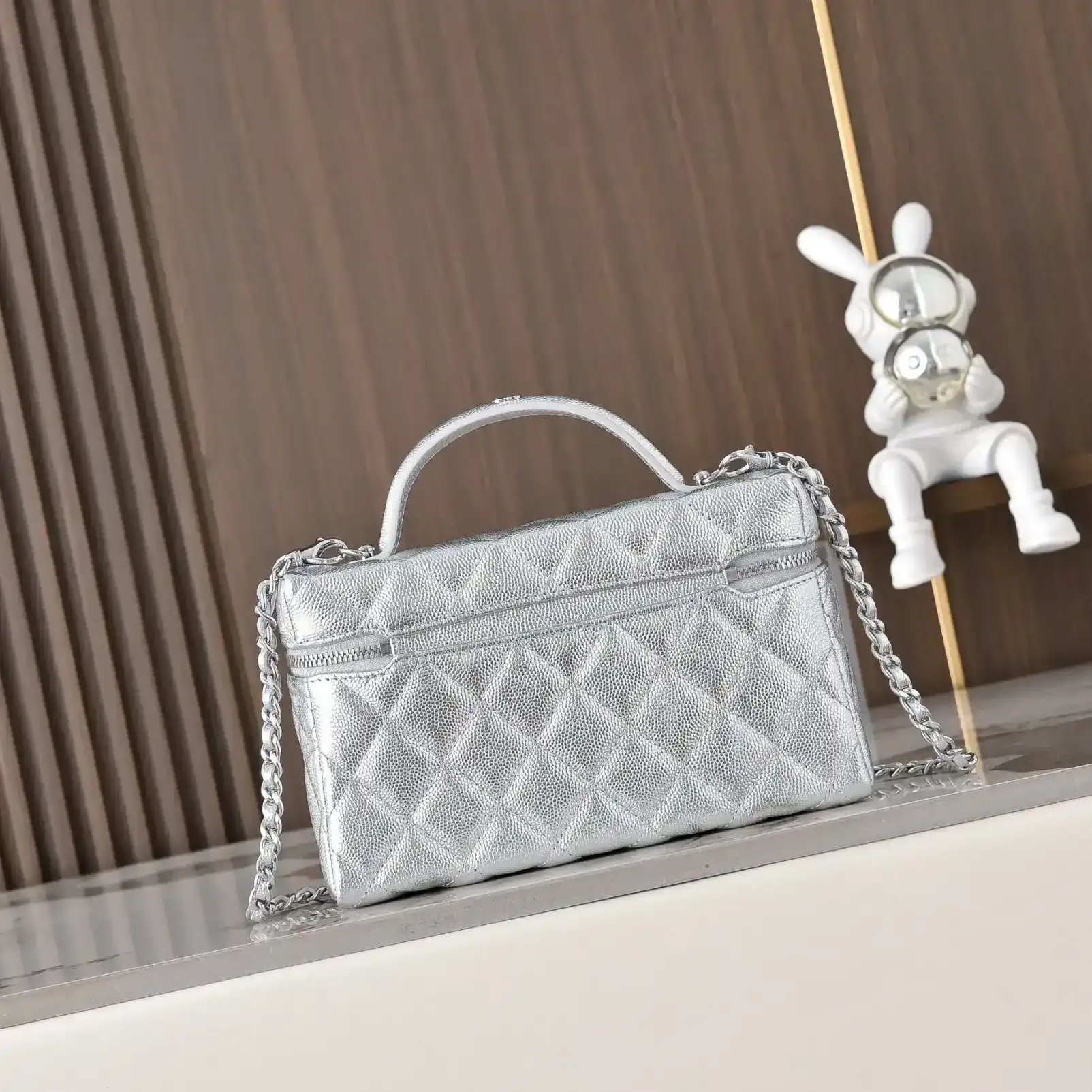 Chanel Gold Grained Leather Top Handle Bag product photo from LabelPicks