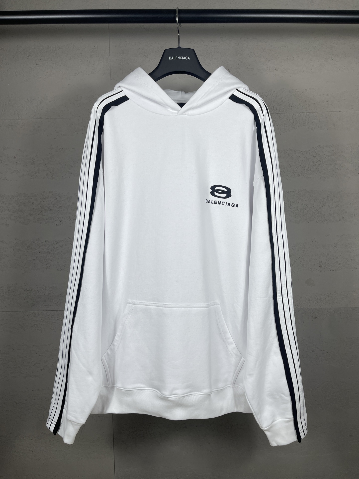 Color Matching Pull Strips Print Long Sleeve Hoodies
