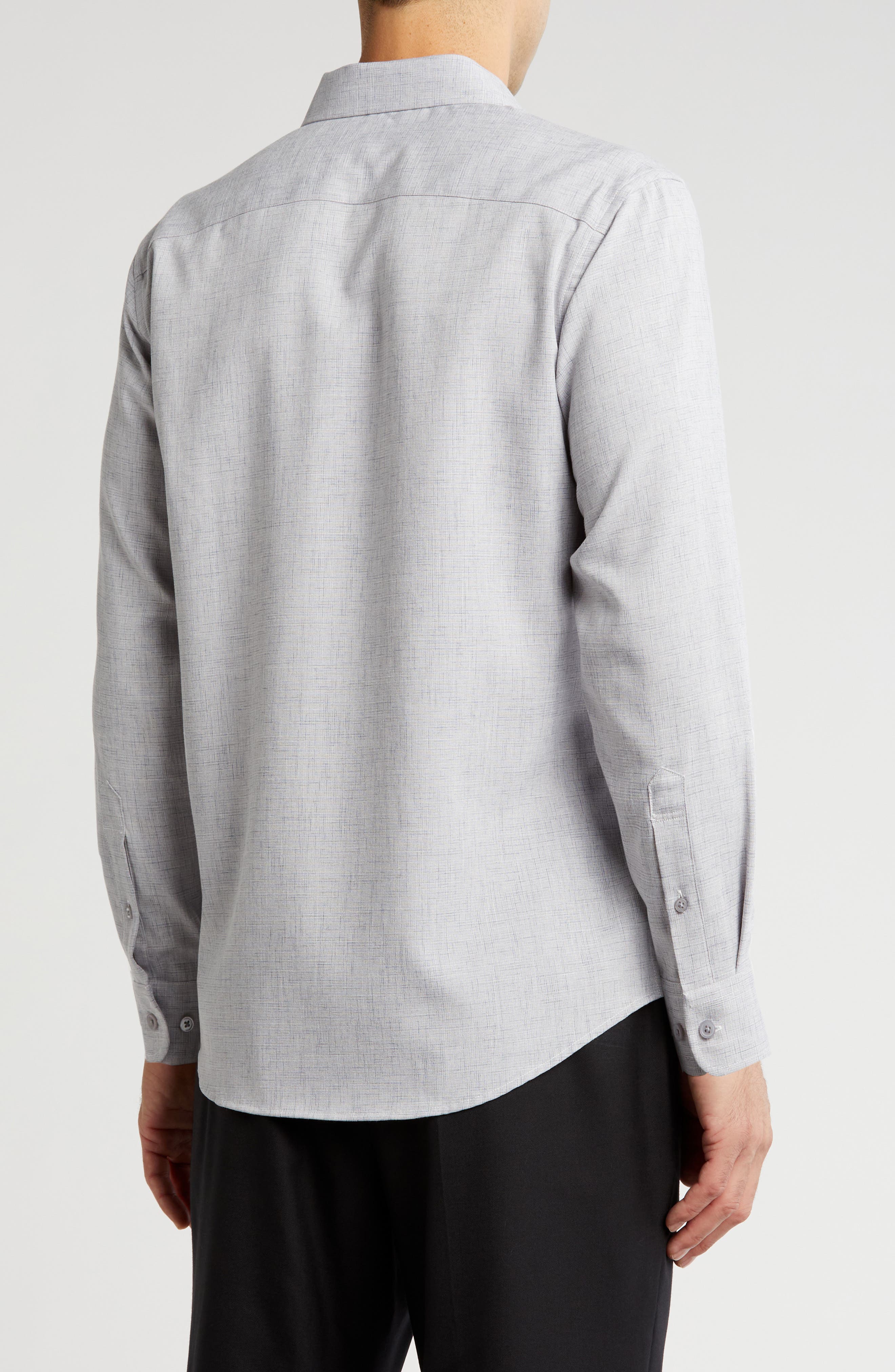 TOM BAINE Textured Performance Button-Up Shirt