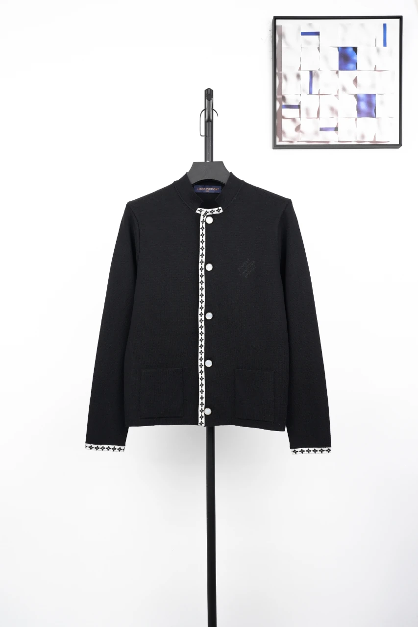 Louis Vuitton Black Collegiate Knit Cardigan Jacket product photo from LabelPicks