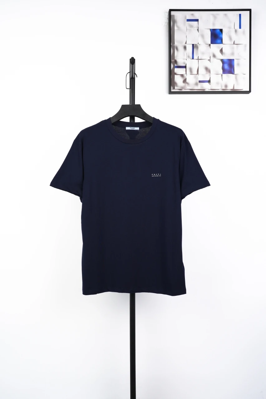 Prada Navy Distressed Small Logo Pocket T-Shirt product photo from LabelPicks