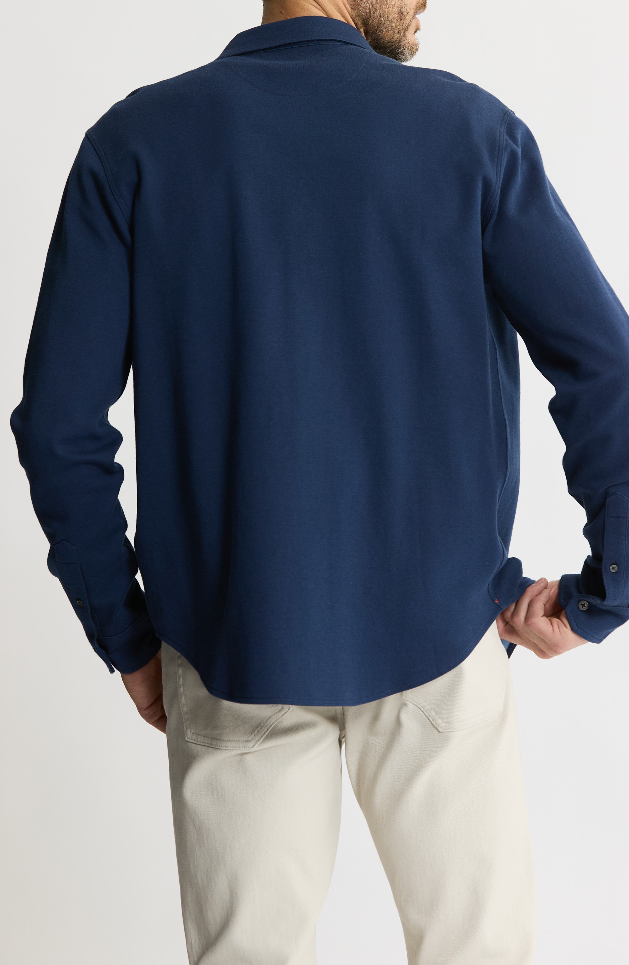 JACHS Stretch Pima Cotton Button-Up Shirt