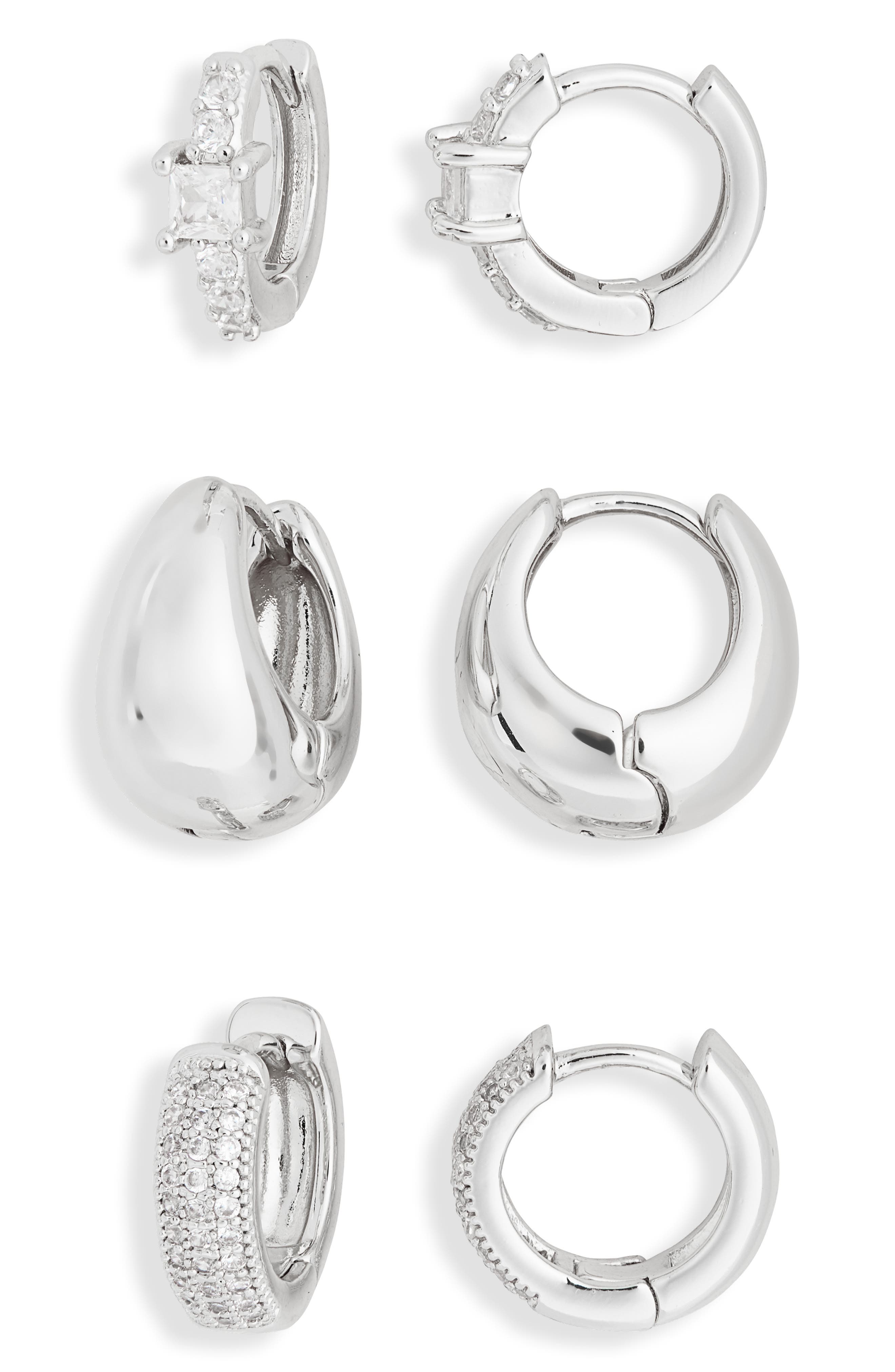 Leith 3-Pack Assorted Wide Huggie Hoop Earrings