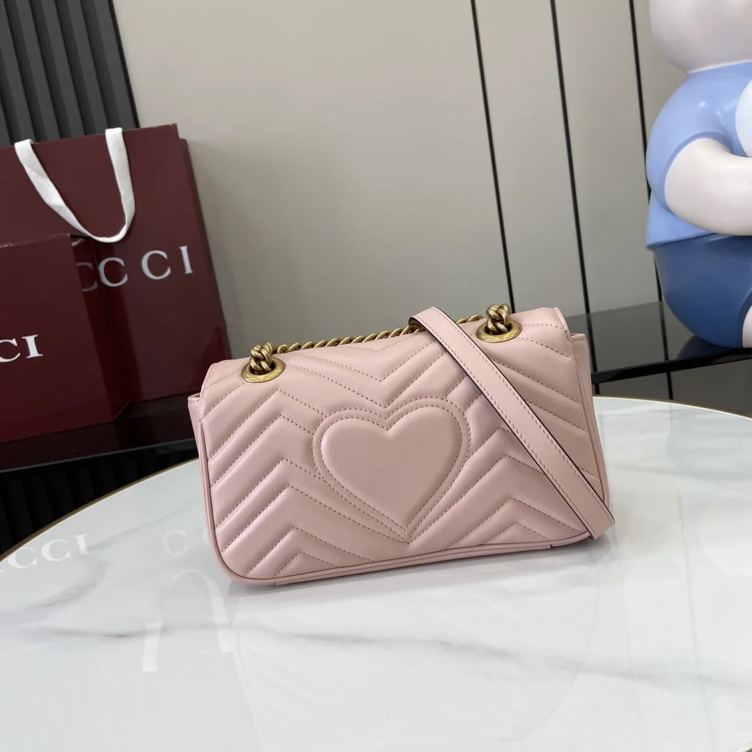 Gucci Marmont Pink GG Supreme Canvas Crossbody Bag product photo from LabelPicks