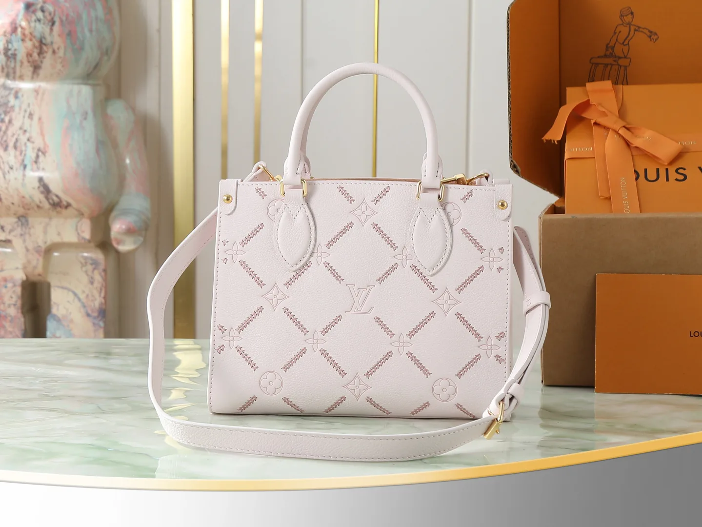 Louis Vuitton Onthego Pink Quilted Leather Tote Bag product photo from LabelPicks