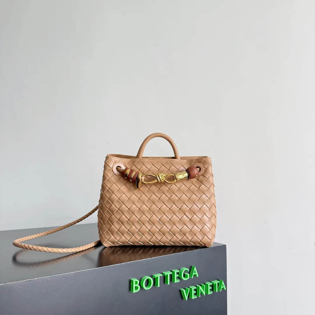 Bottega Veneta Andiamo Brown Intrecciato Woven Leather Top Handle Bag product photo from LabelPicks