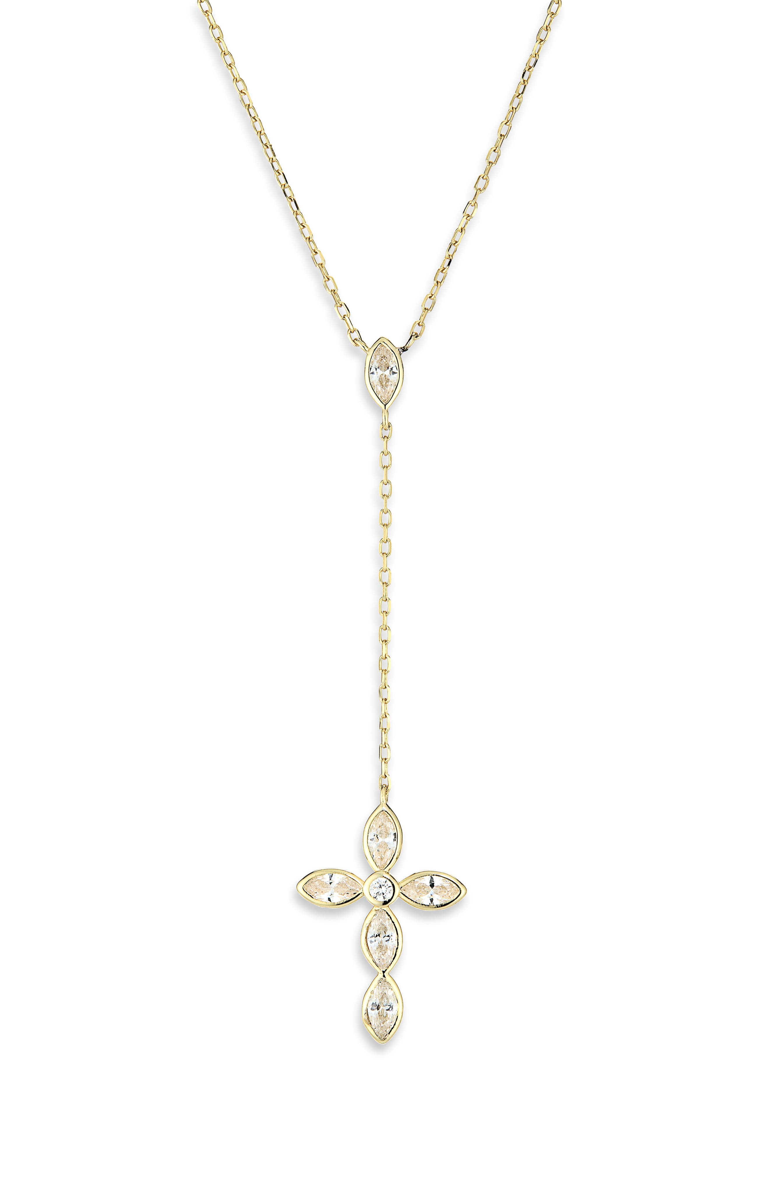 ARGENTO VIVO Cross Lariat Necklace