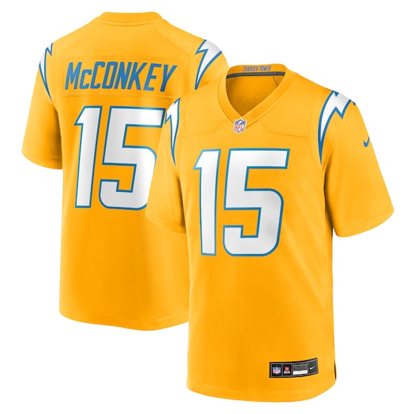 Ladd McConkey Los Angeles Chargers Nike Alternate Charger Power Game Player Jersey - Gold/Powder Blue/Navy