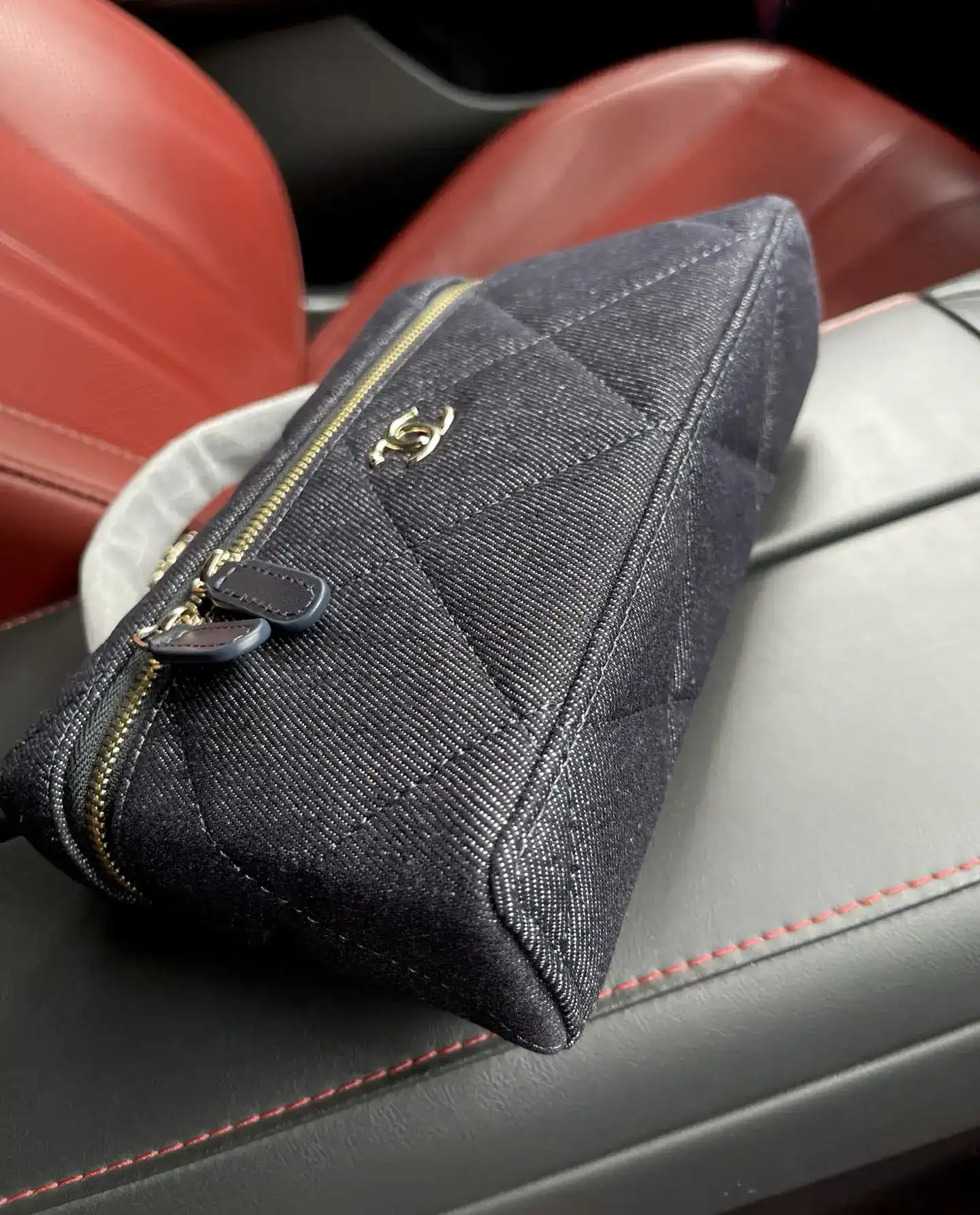 Chanel Navy Quilted Leather Top Handle Bag product photo from LabelPicks