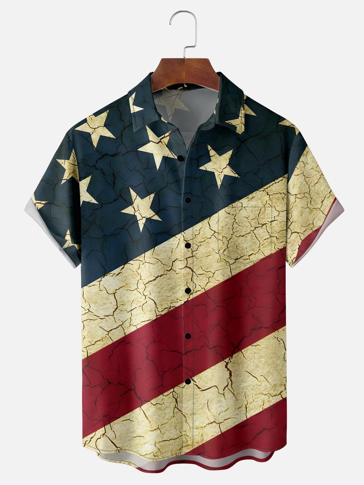 Moisture-wicking Geometric Flag Casual Shirt