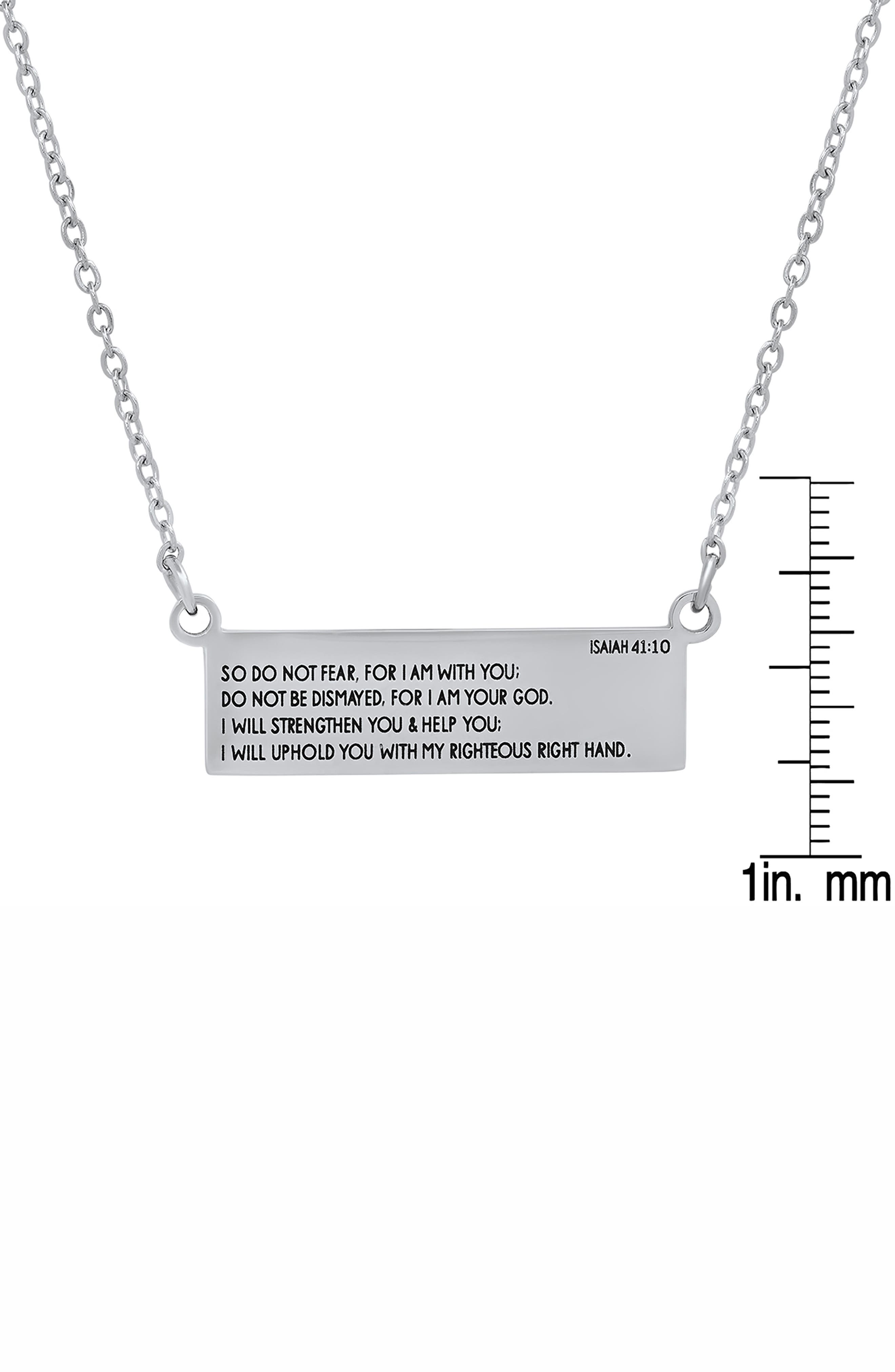 HMY JEWELRY Stainless Steel Religious Bar Pendant Necklace