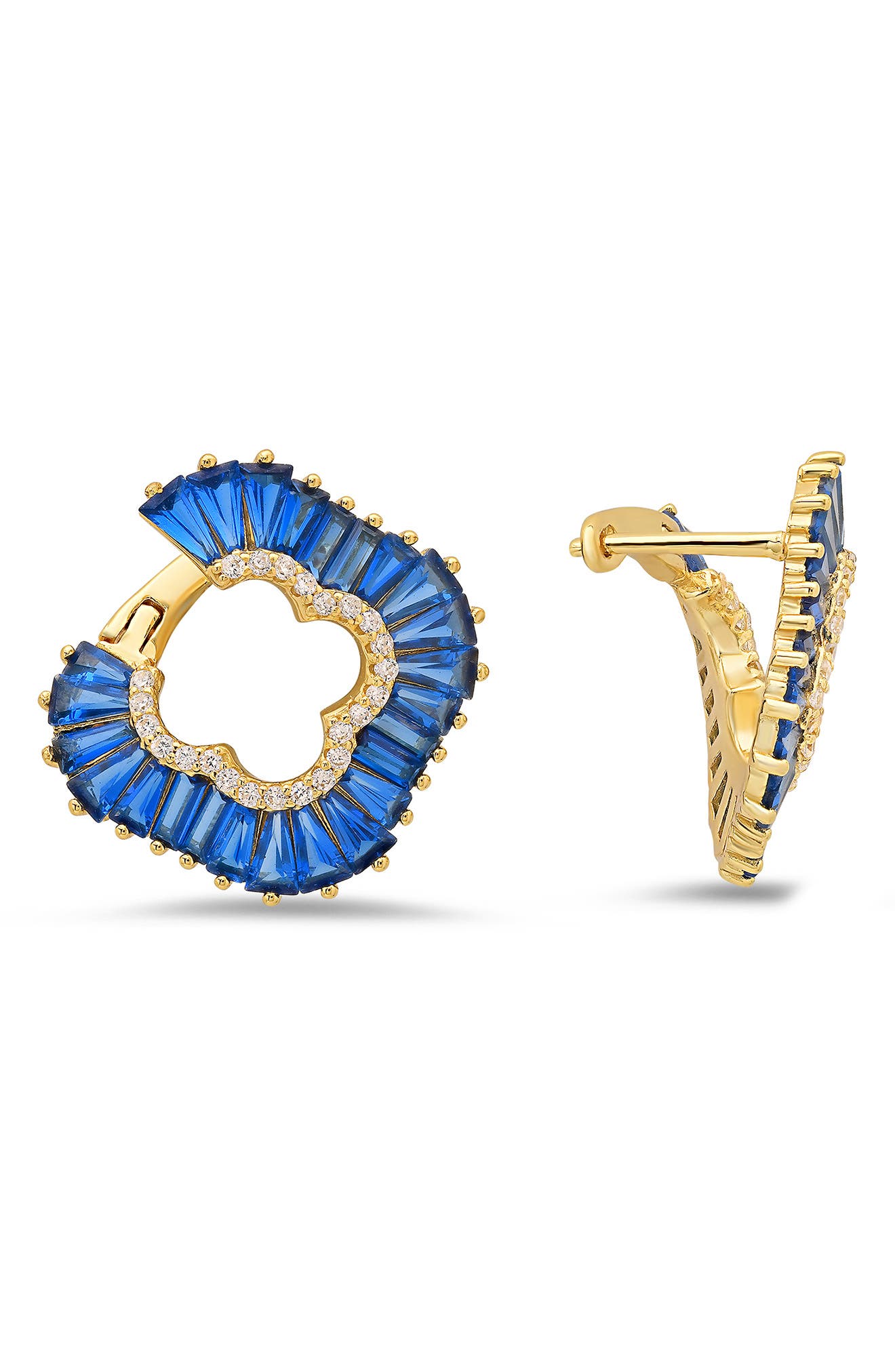 Queen Jewels Clover Hoop Earrings