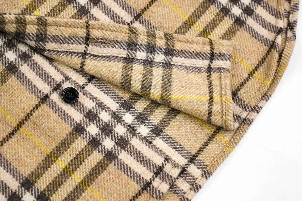 Burberry Beige Check Wool Blend Shirt Jacket product photo from LabelPicks