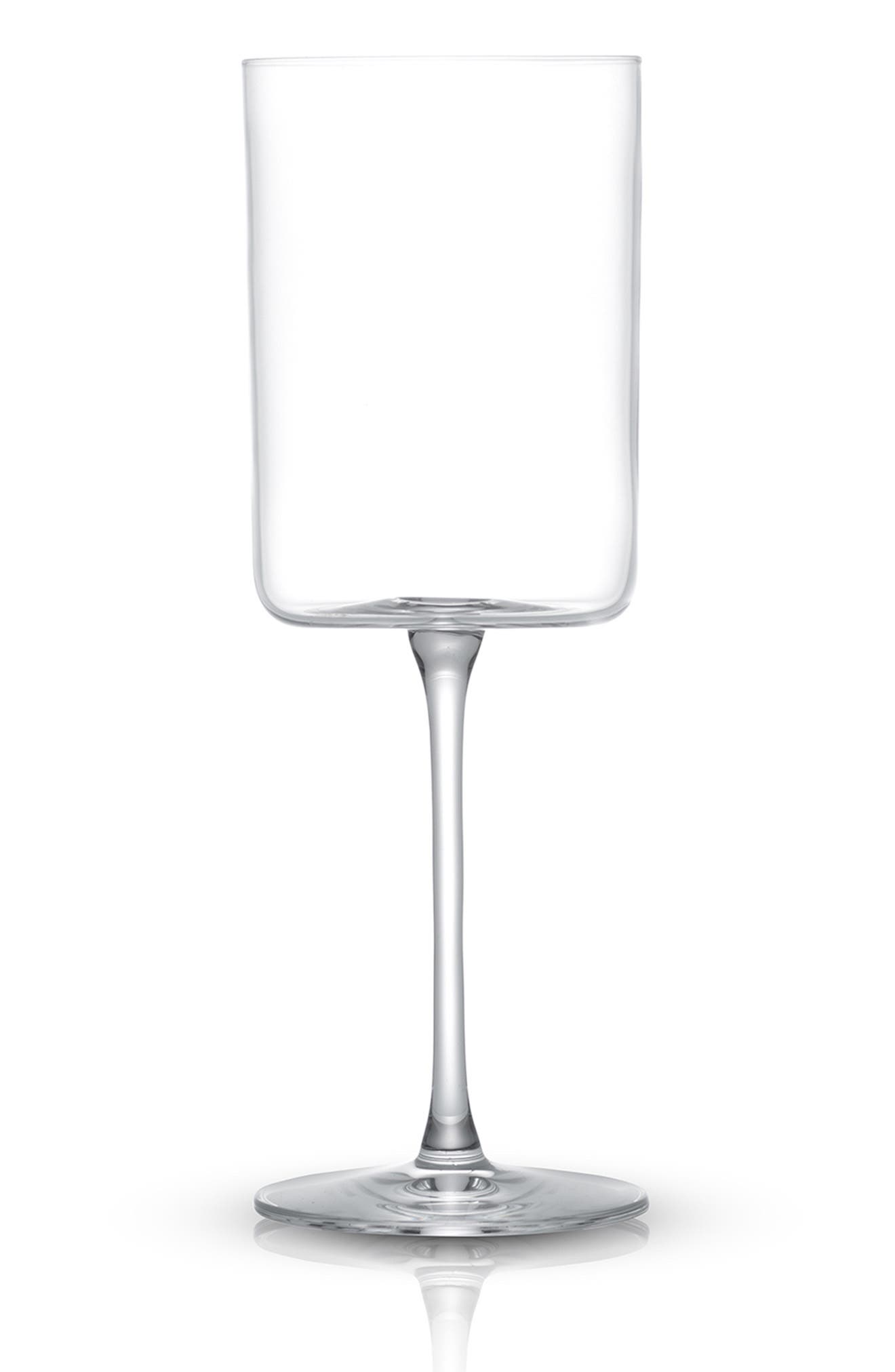 JoyJolt Claire Crystal Cylinder Red Wine Glass - Set of 4