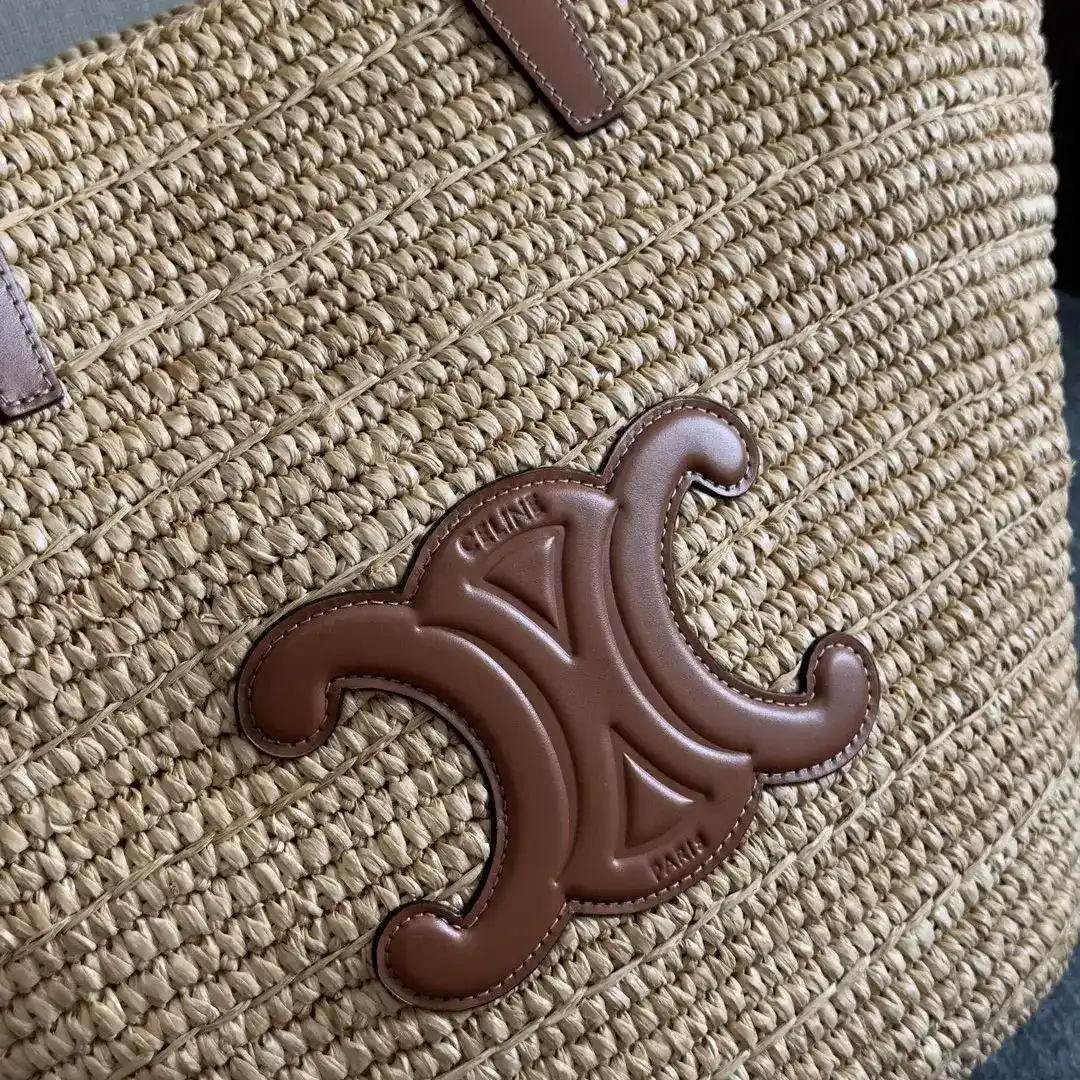 Celine Straw Woven Triomphe Tote Bag product photo from LabelPicks
