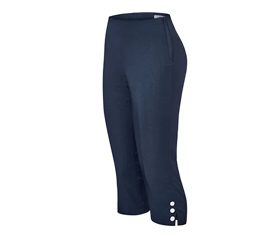 3/4-Stretchhose mit Knöpfen