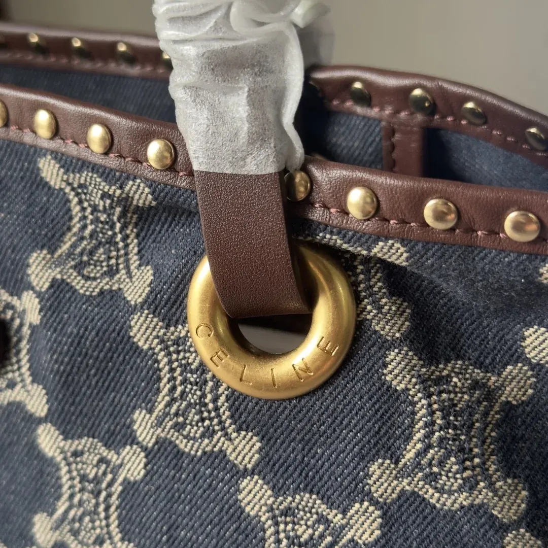 Celine Triomphe Brown Denim Tote Bag product photo from LabelPicks