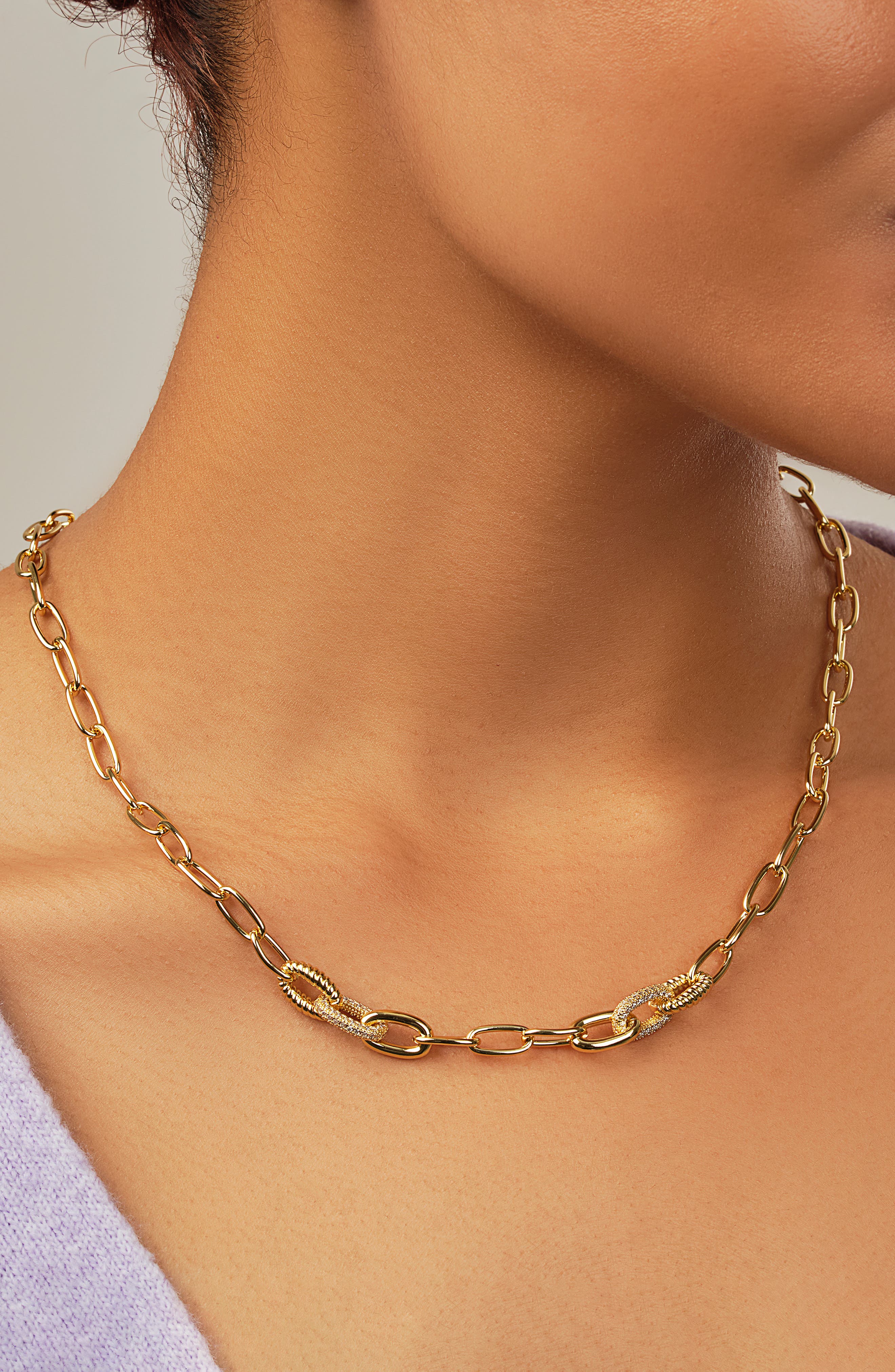 Sterling Forever Samar Chain Link Necklace