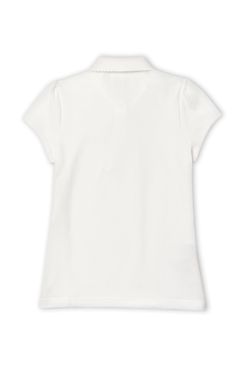 LACOSTE KIDS גילאי 2-12 חולצת פולו בלבן עם פאצ לוגו וכיווץ בשרוולים