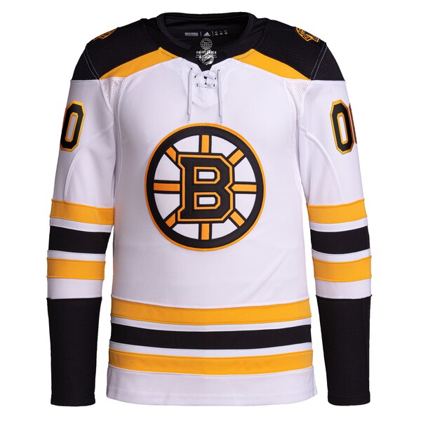 Boston Bruins adidas  Away  Primegreen Authentic Custom Jersey - White